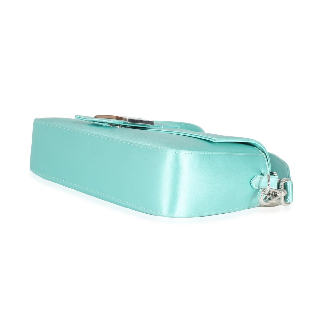 Fendi x Tiffany & Co Blue Silk Medium Baguette Bag - Picture 6 of 7
